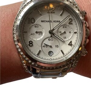 Michael Kors Silver Crystal-Embellished Watch